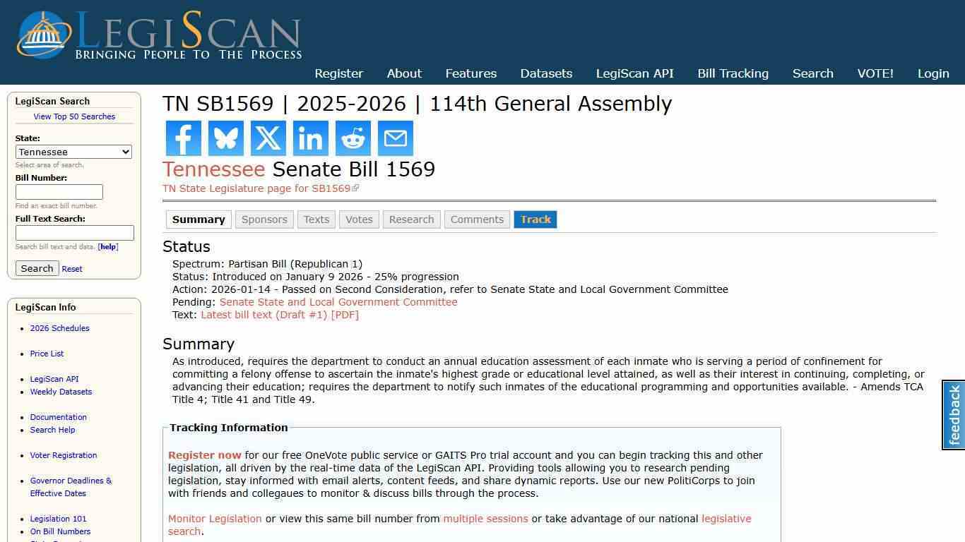 TN SB1569 | 2025-2026 | 114th General Assembly | LegiScan